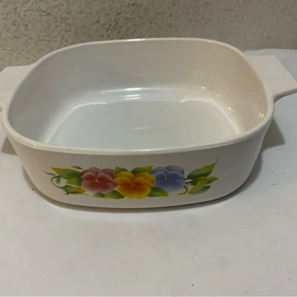 Corning Ware Summer Blush Pansy 2 Liter Casserole Dish A-2-B 21 Vintage Retired